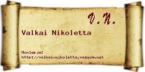 Valkai Nikoletta névjegykártya