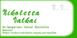 nikoletta valkai business card